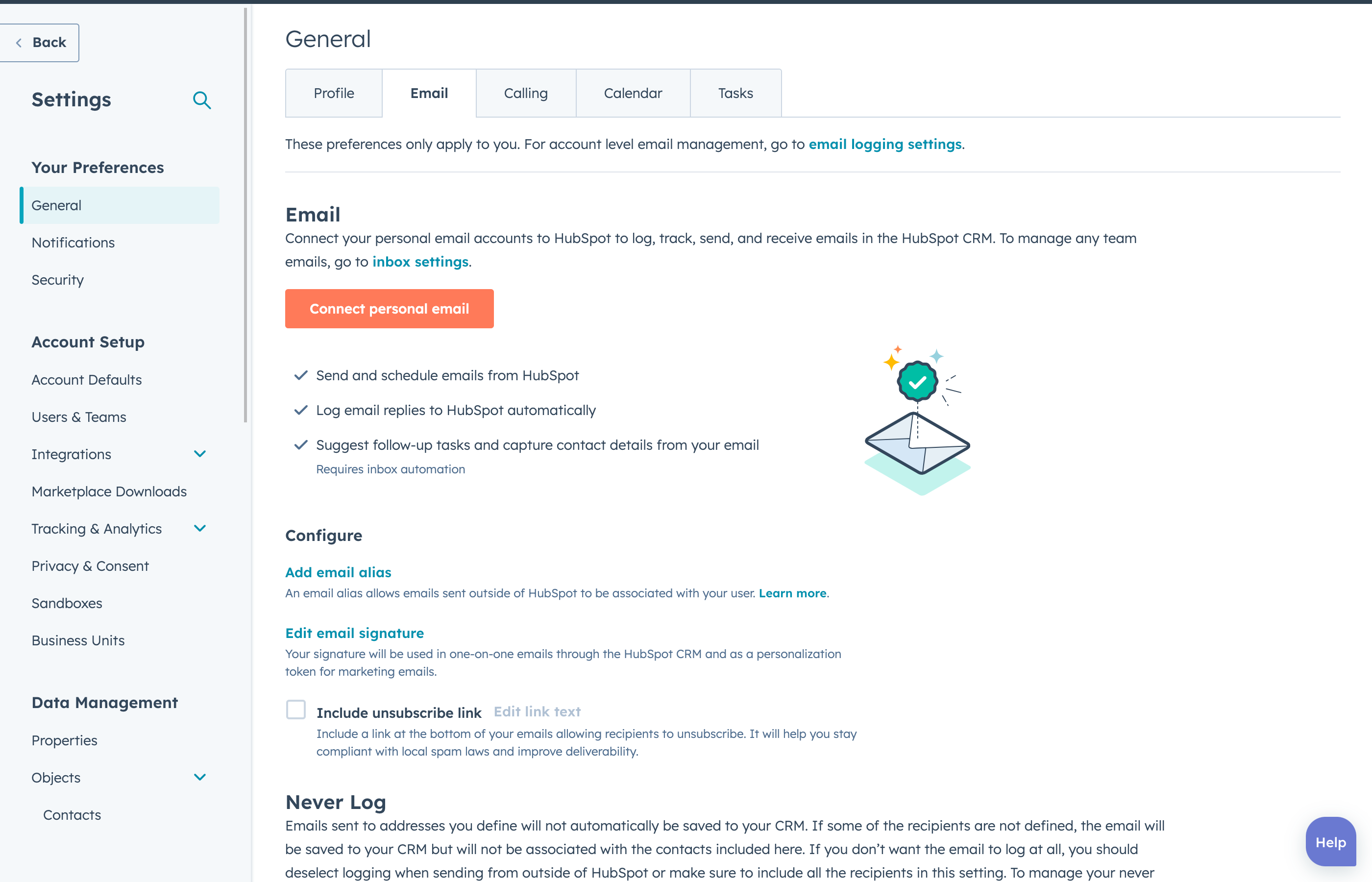 HubSpot Never Log How to avoid confidential email blunders